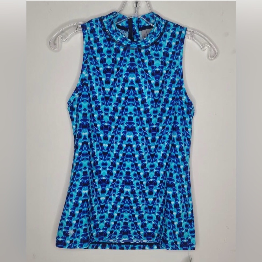 Athleta Teal, Navy and White sleeveless rashguard